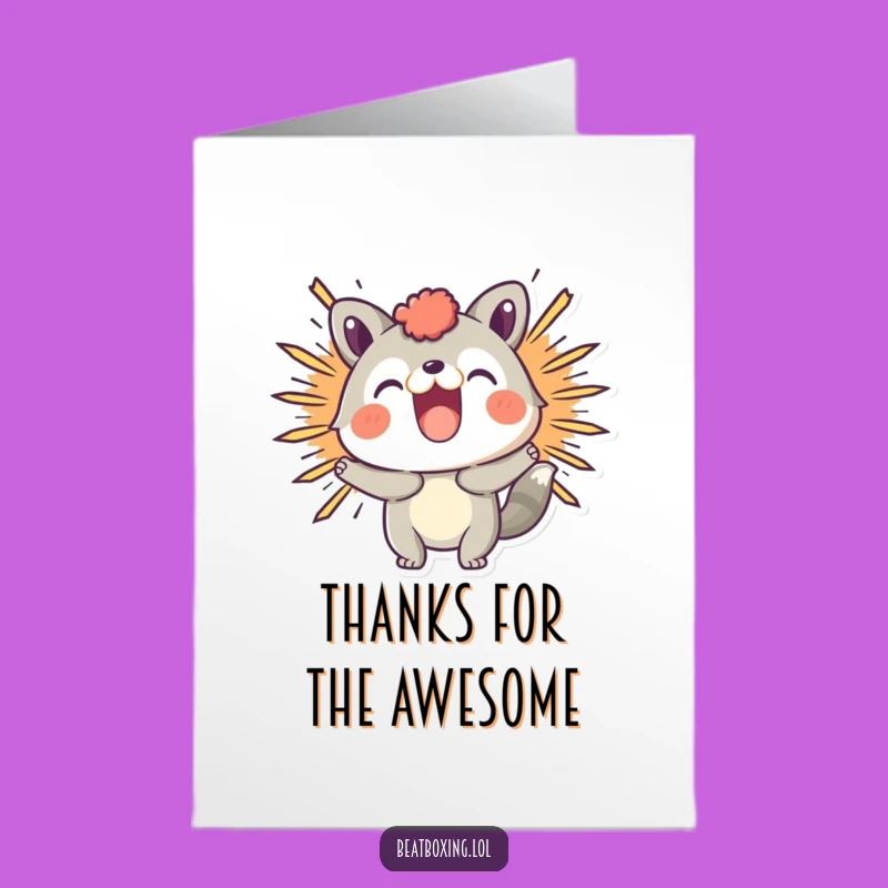 Free Printable Thank You Card: Animal Boom Funny Downloadable Gift for Thanks