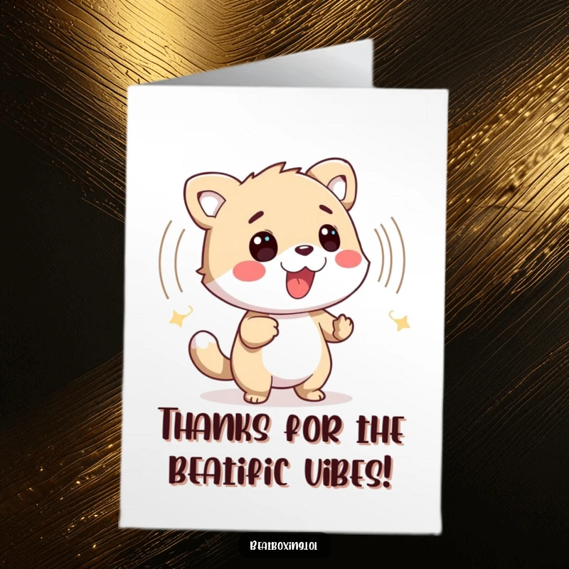 Funny Free Printable Thank You Card showing an animal emitting a sound wave, expressing gratitude with a musical flair.