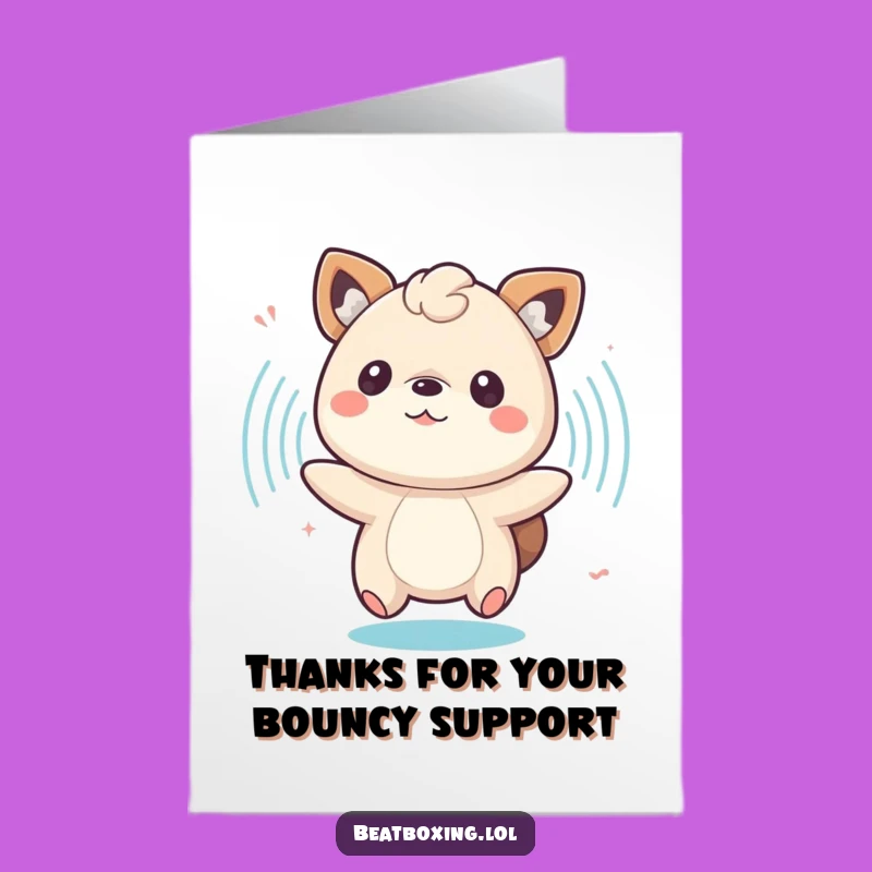 Free Printable Thank You Card: Bouncing Animal for Rhythmic Gratitude