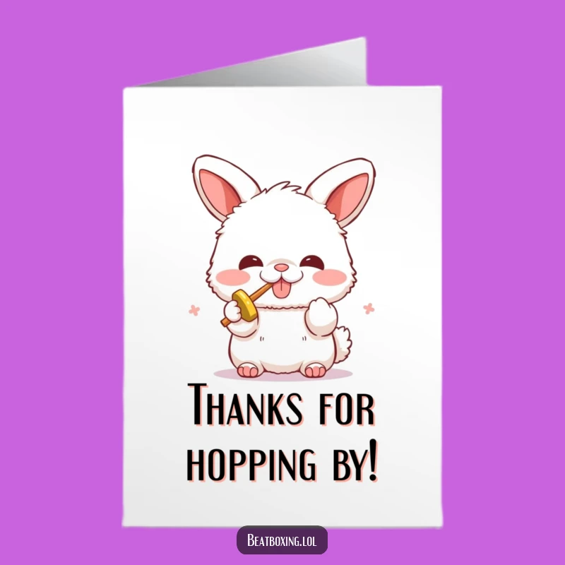 Free Printable Thank You Card: Bunny Beatboxer Thanks - Express Gratitude Downloadable