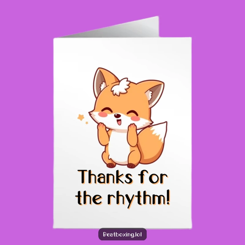 Free Printable Thank You Card: Dancing Fox Groove - Funny Downloadable