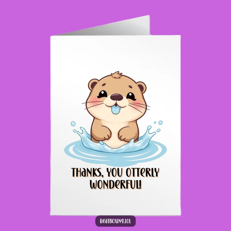 Free Printable Thank You Card: Splashing Otter Gurgles! Express Thanks with Downloadable Humor.