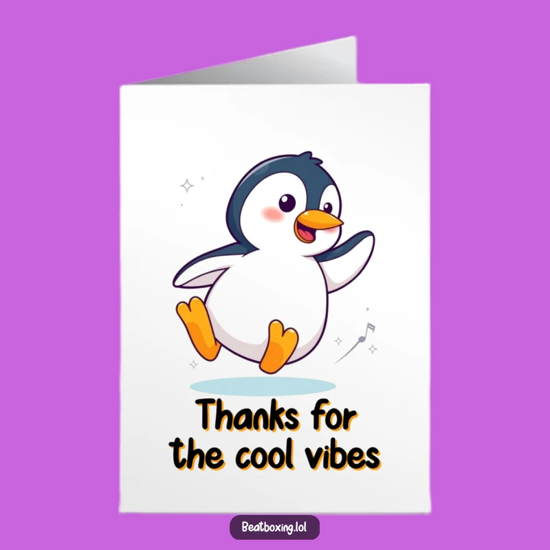 Humorous Free Printable Penguin Thank You Card: Slide! Downloadable DIY Gift