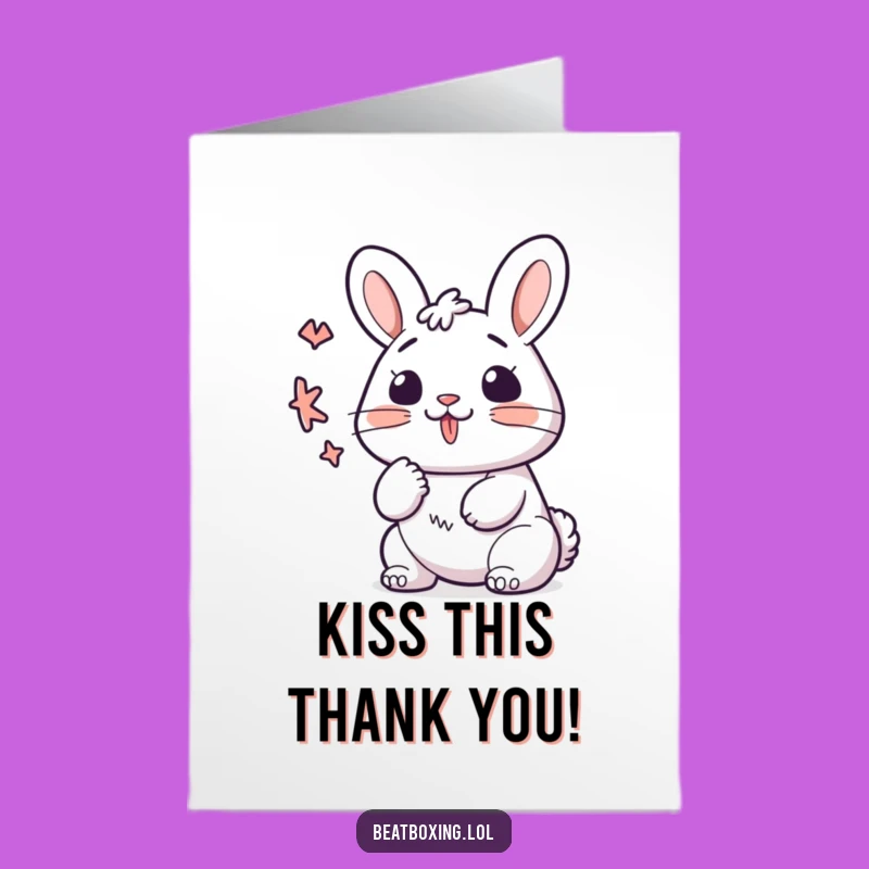 Free Printable Thank You Card: Kawaii Bunny K-Sound, Cute Downloadable Gratitude Gift