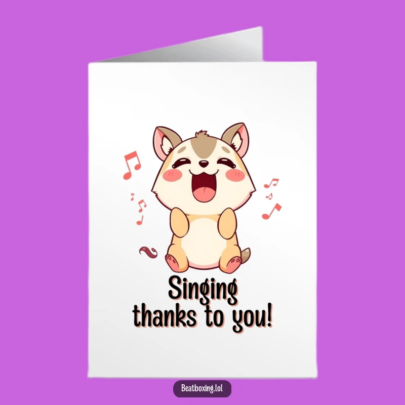 Free Printable Thank You Card: Animal's Grateful Melody for Your Kindness