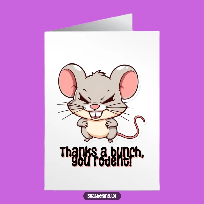 Free Printable Mouse Thank You Card: Clicky Beats Downloadable Gift