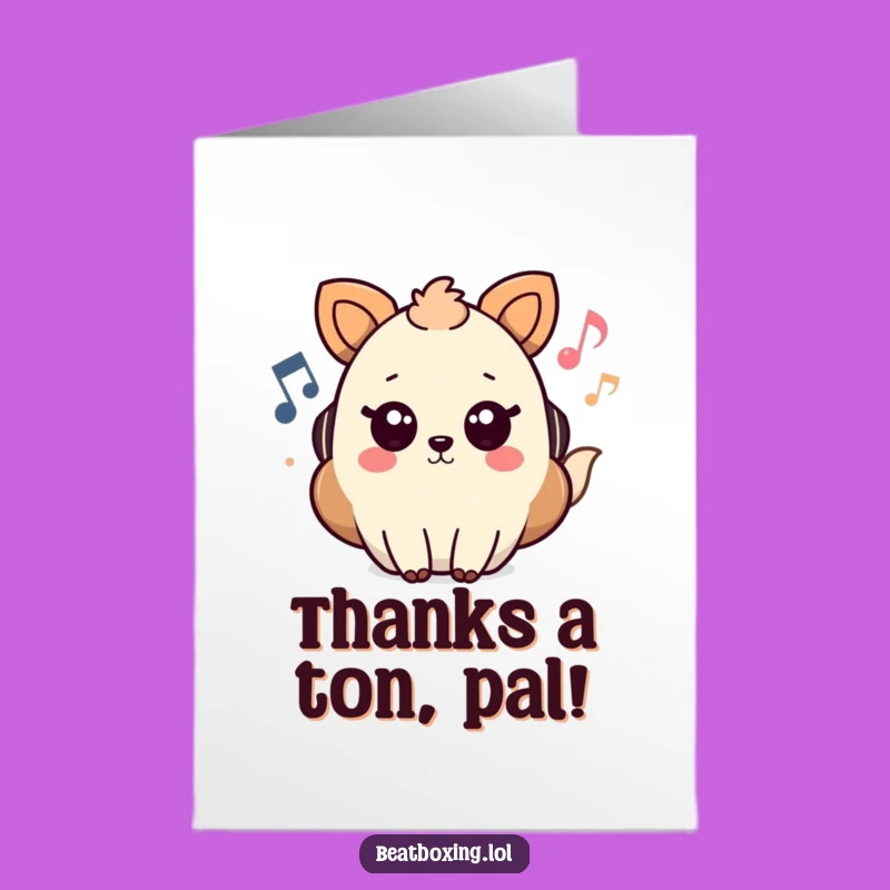 Free Printable Funny Thank You Card: Musical Critter, Grateful Notes Downloadable