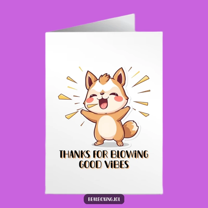 Free Printable Thank You Card: Windy Animal for a Breath of Gratitude