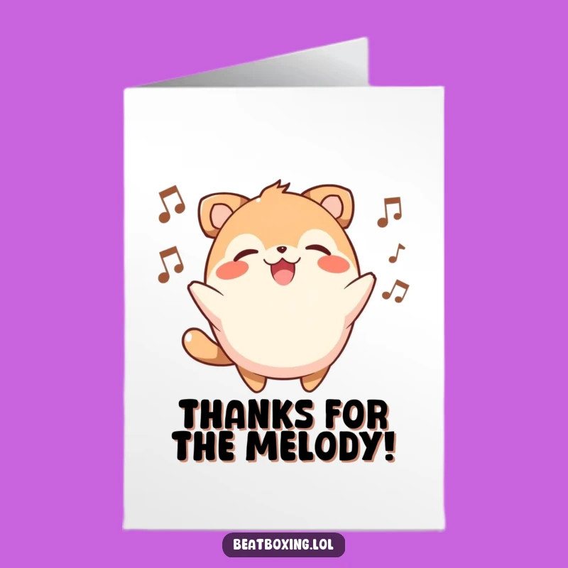 Free Printable Thank You Card: Funny Animal Singer, Express Gratitude Downloadable Gift