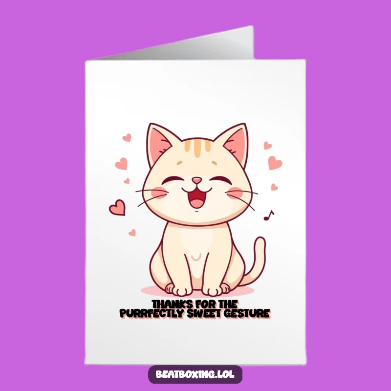 Humorous Free Printable Cat Thank You Card: Meow! Downloadable DIY Gift