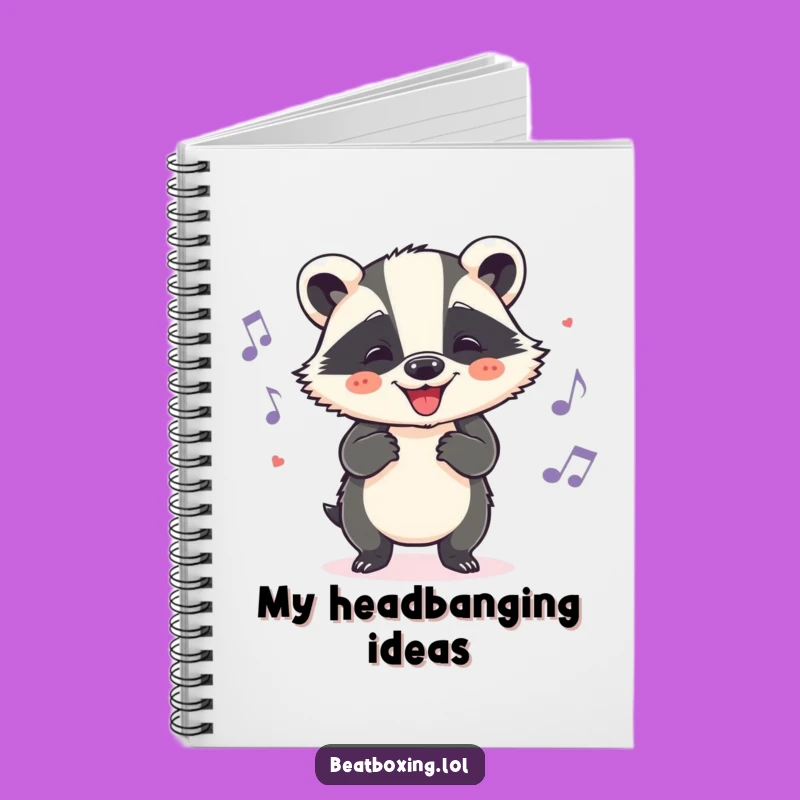 Funny Badger Groove Notebook: Cheerful Head Nods, Humorous Writing Gift