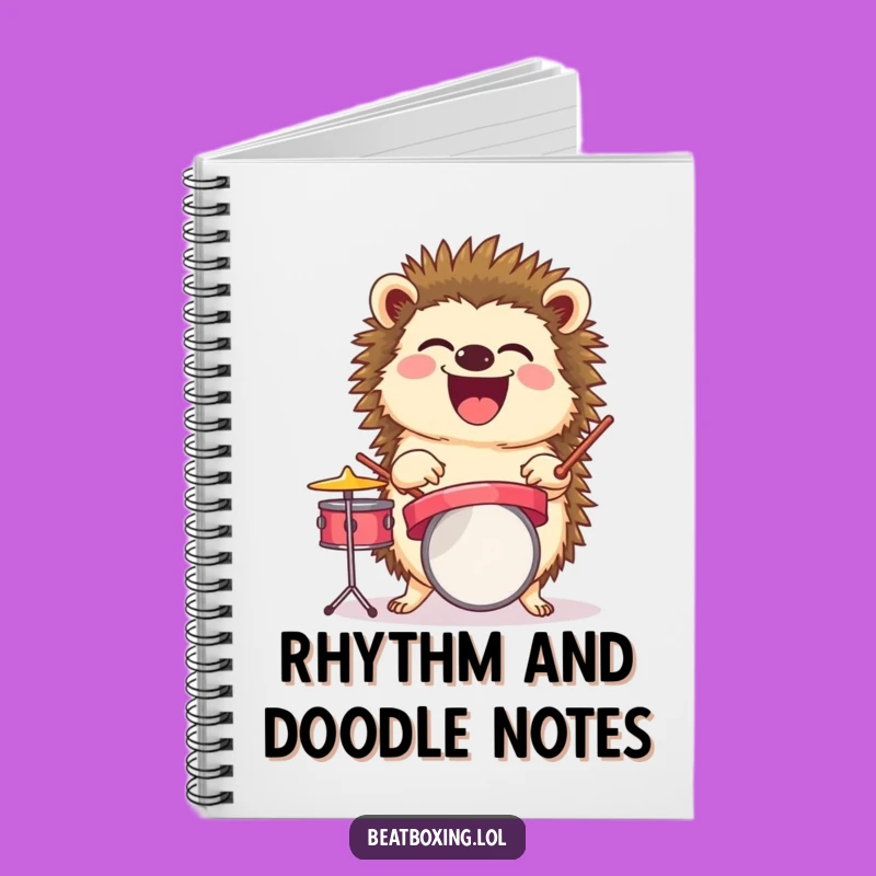 Funny Laughing Hedgehog Drummer Notebook - Jot Down Rhythms