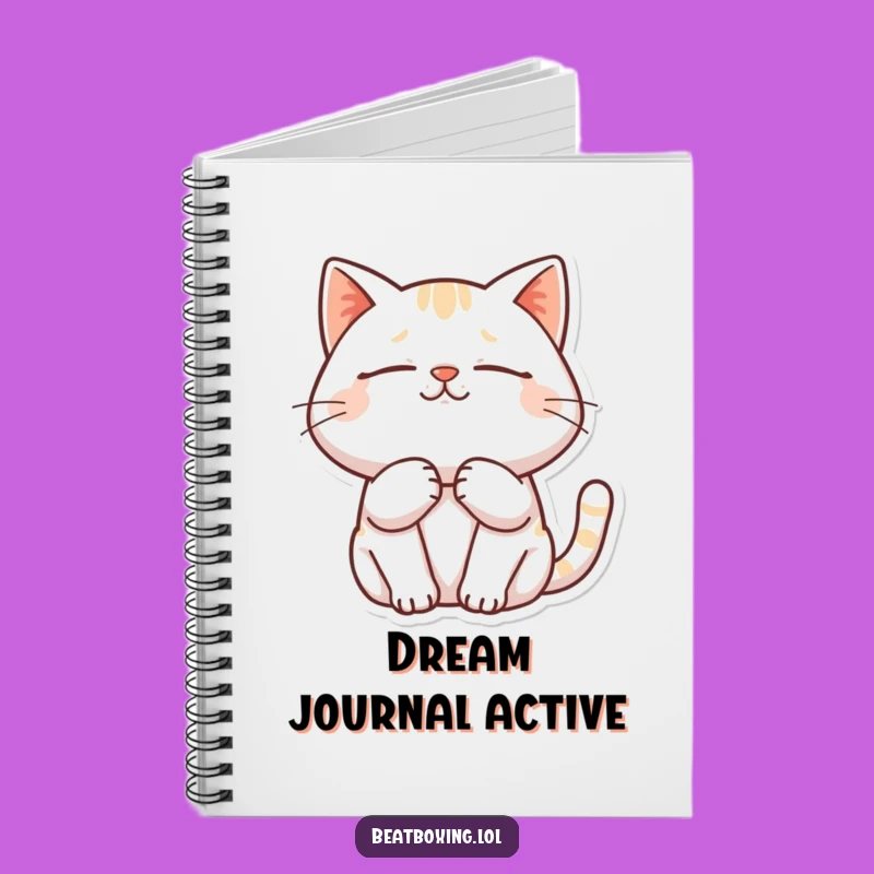 Funny Notebook: Contented Purring Cat - Jot Down Peaceful Thoughts