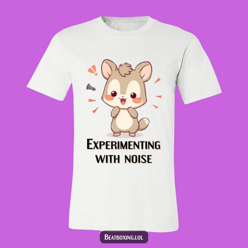 Funny Sound Explorer Animal T-Shirt: Curious Character's Playful Experiments
