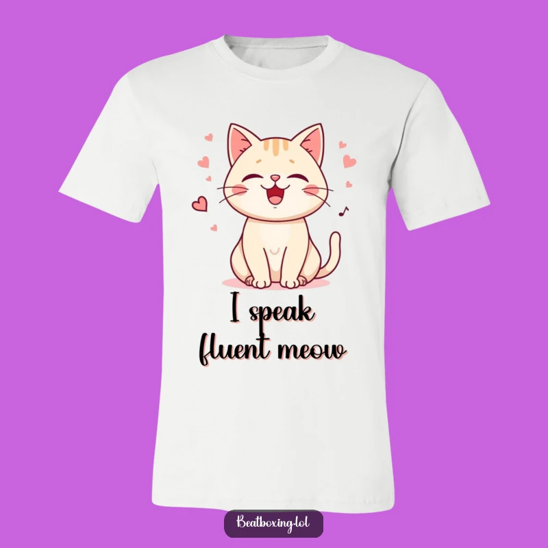 Funny Purring Cat T-Shirt: Wear Your Inner Meow! A Cozy Funny Gift.