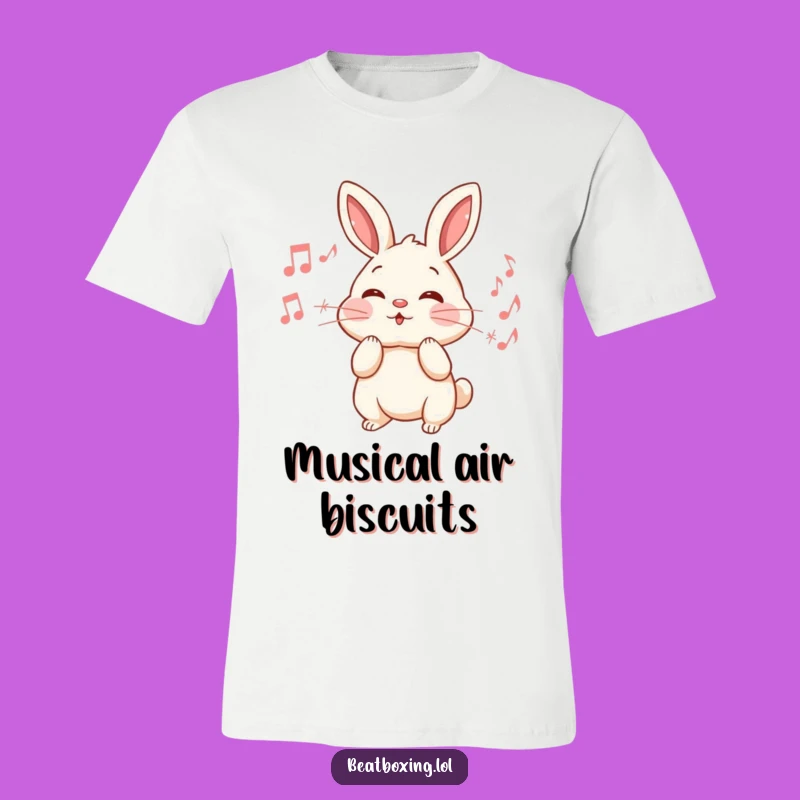 Funny Rabbit Music T-Shirt: Energetic Cheek Puffing Humor Tee Gift