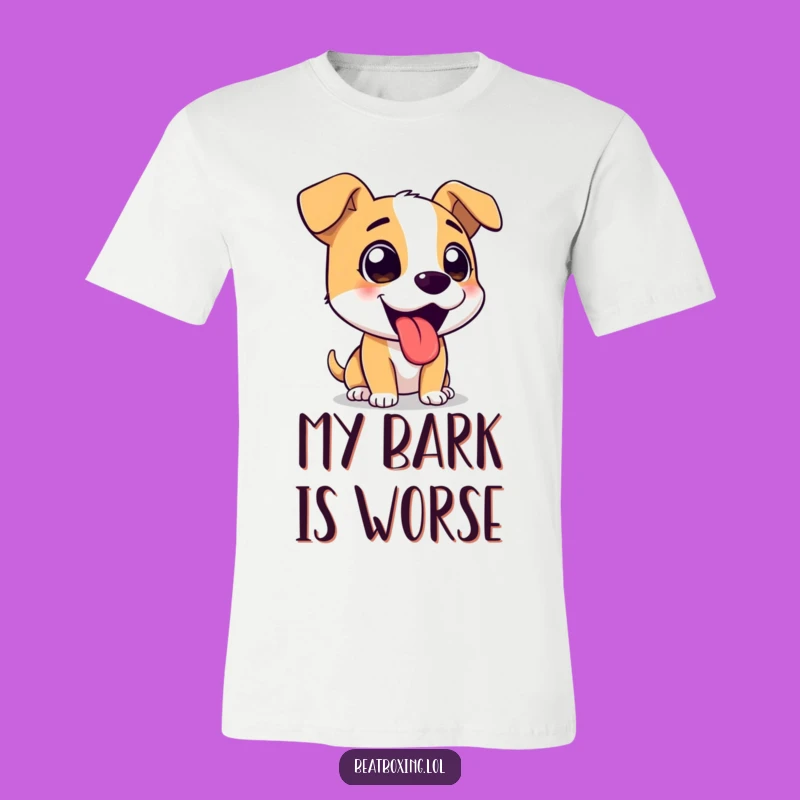 Funny T-Shirt: Excited Barking Dog - Playful Pup Tongue Out Tee
