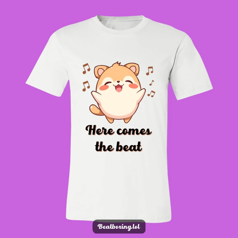Funny Beatbox Animal T-Shirt: Round Character Smiling and Dropping Sick Beats