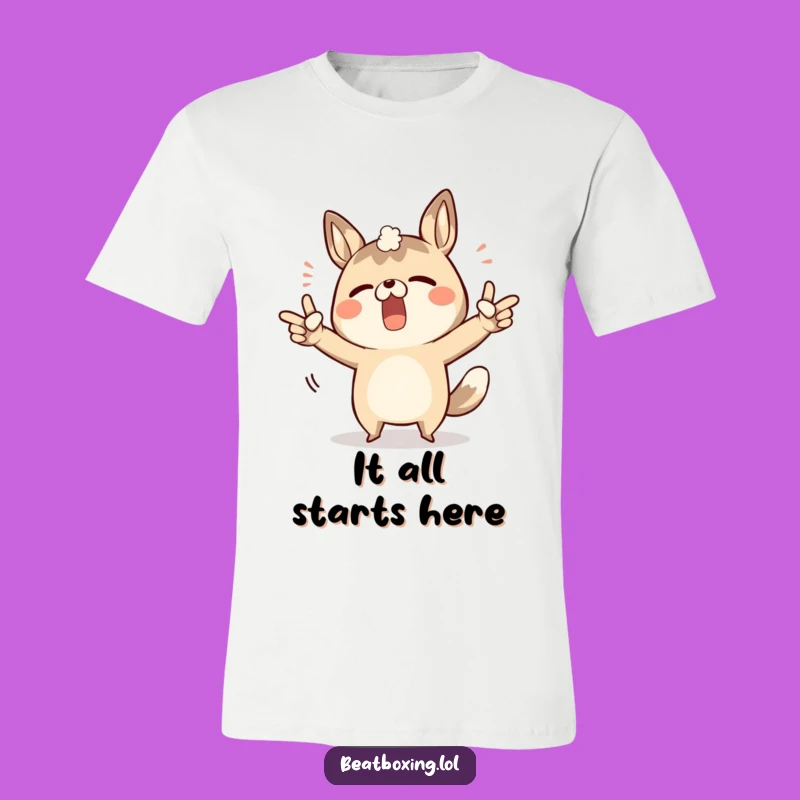 Funny Body Sound Animal T-Shirt: Determined Character's Unique Musical Skills
