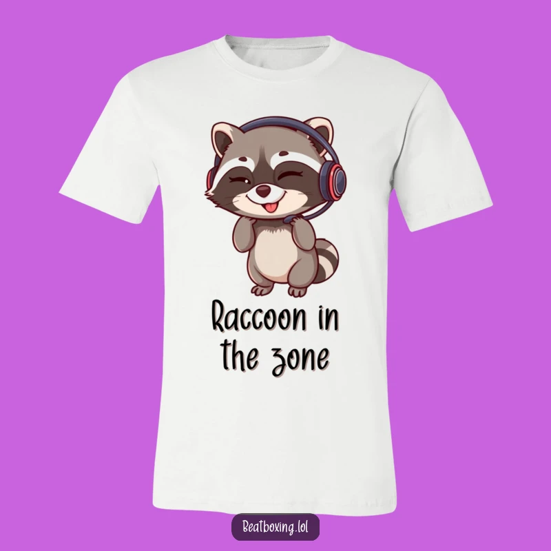 Funny Winking Raccoon Gamer T-Shirt - Cool Headset Style