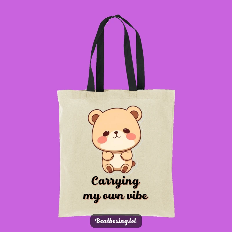 Funny Bear Bobbing Head Tote Bag: Cute Character, Perfect Humorous Gift for Daily Errands