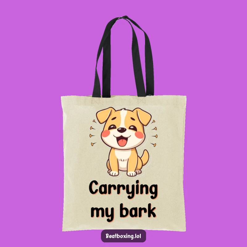 Funny Happy Dog Barking Tote Bag: Carry Happy Rhythms Everywhere