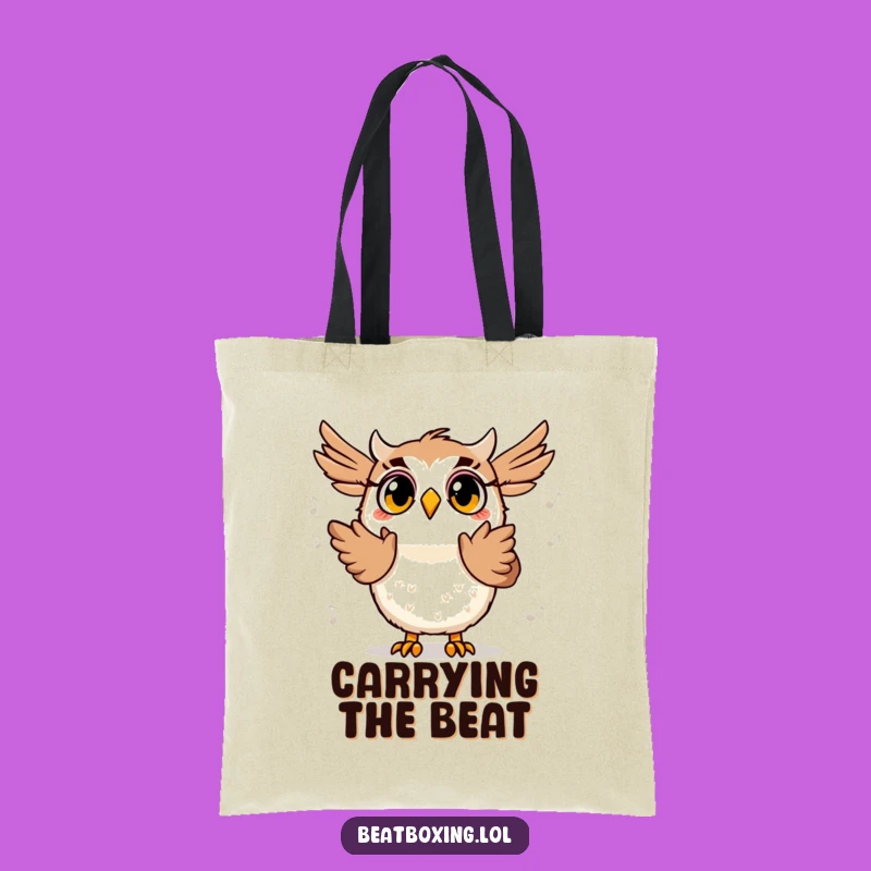 Funny Owl Beat Tote Bag: Surprised Character, Perfect Humorous Gift for Music Goers