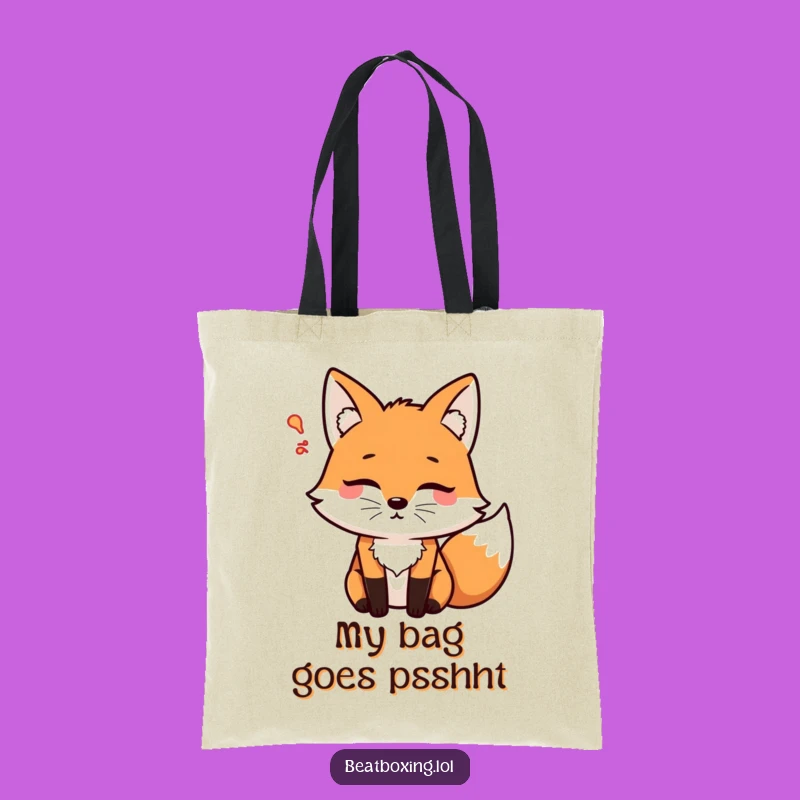 Funny Psshht Fox Tote Bag: Carry Your Essentials with a Smile! A Chic Funny Gift.