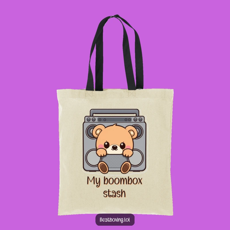 Funny Curious Bear Boombox Tote Bag - Stylish & Hilarious Music Accessory