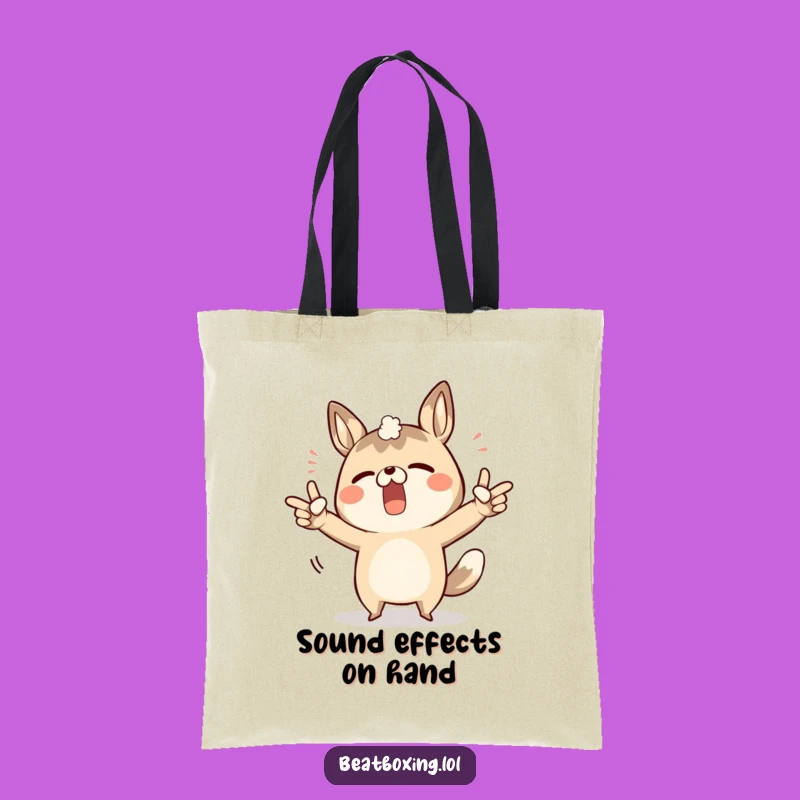 Funny Body Sound Animal Tote Bag: Carry Your Tunes with a Determined Artist
